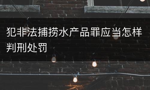 犯非法捕捞水产品罪应当怎样判刑处罚