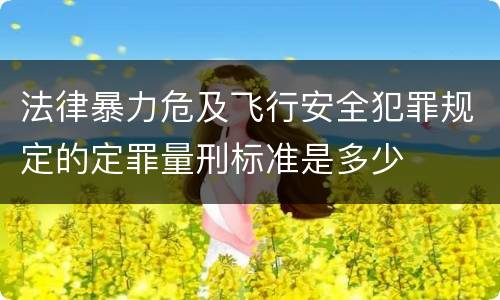 法律暴力危及飞行安全犯罪规定的定罪量刑标准是多少