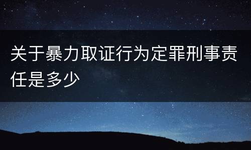 关于暴力取证行为定罪刑事责任是多少