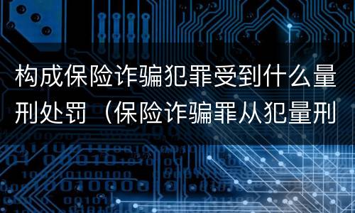 构成保险诈骗犯罪受到什么量刑处罚（保险诈骗罪从犯量刑标准）