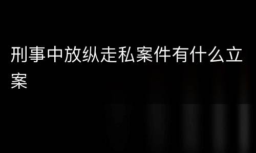 刑事中放纵走私案件有什么立案