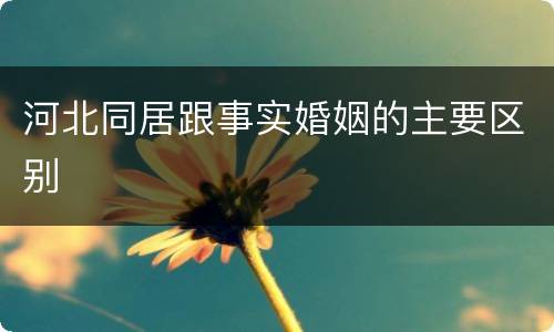河北同居跟事实婚姻的主要区别