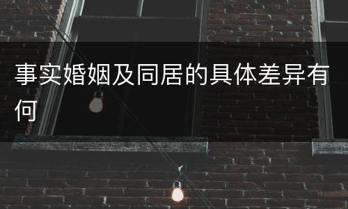 事实婚姻及同居的具体差异有何