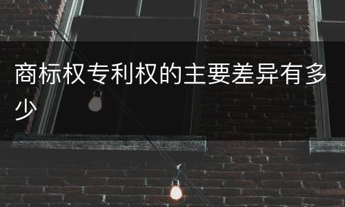 商标权专利权的主要差异有多少