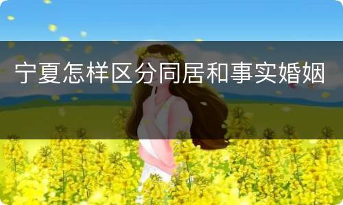 宁夏怎样区分同居和事实婚姻