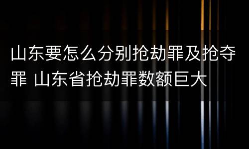 山东要怎么分别抢劫罪及抢夺罪 山东省抢劫罪数额巨大