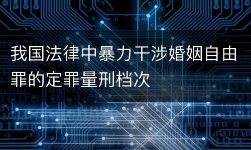我国法律中暴力干涉婚姻自由罪的定罪量刑档次