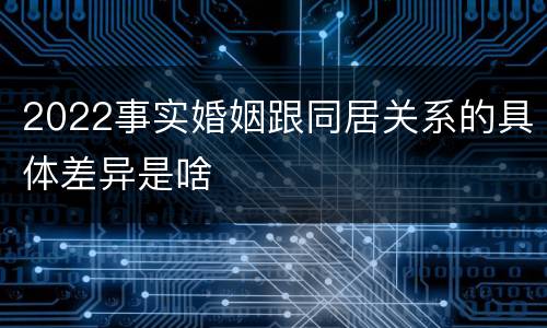 2022事实婚姻跟同居关系的具体差异是啥