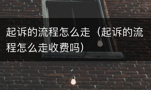 起诉的流程怎么走（起诉的流程怎么走收费吗）
