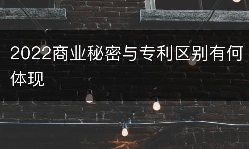 2022商业秘密与专利区别有何体现