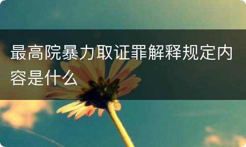 最高院暴力取证罪解释规定内容是什么