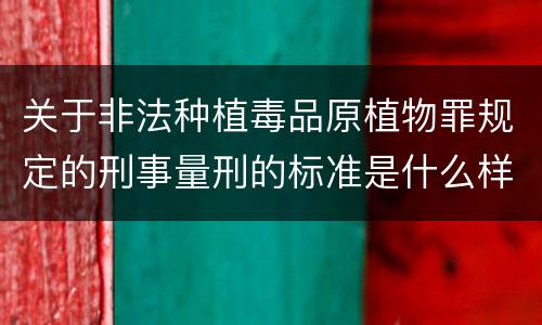 关于非法种植毒品原植物罪规定的刑事量刑的标准是什么样的