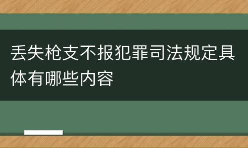 丢失枪支不报犯罪司法规定具体有哪些内容