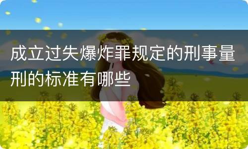 成立过失爆炸罪规定的刑事量刑的标准有哪些