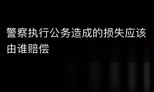 警察执行公务造成的损失应该由谁赔偿