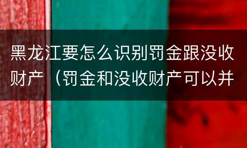 黑龙江要怎么识别罚金跟没收财产（罚金和没收财产可以并处吗）