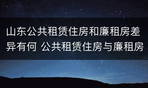 山东公共租赁住房和廉租房差异有何 公共租赁住房与廉租房的区别