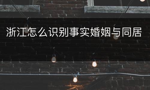 浙江怎么识别事实婚姻与同居