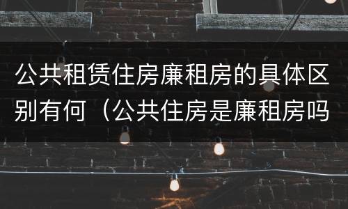 公共租赁住房廉租房的具体区别有何（公共住房是廉租房吗）
