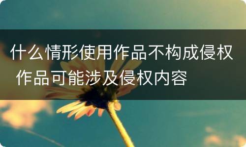 什么情形使用作品不构成侵权 作品可能涉及侵权内容