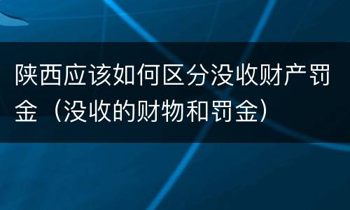 陕西应该如何区分没收财产罚金（没收的财物和罚金）