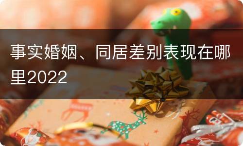 事实婚姻、同居差别表现在哪里2022