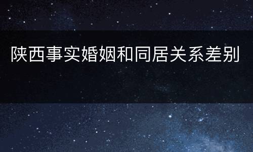 陕西事实婚姻和同居关系差别