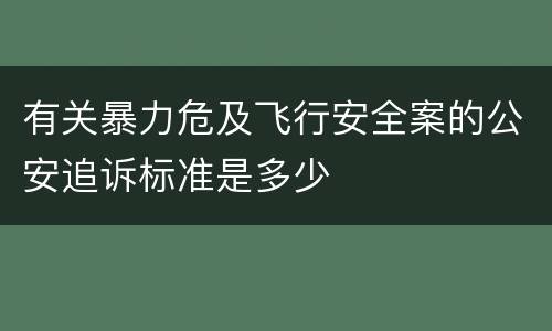 有关暴力危及飞行安全案的公安追诉标准是多少