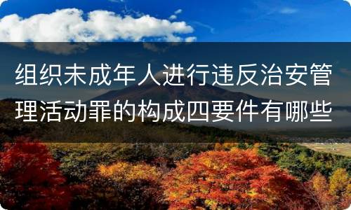 组织未成年人进行违反治安管理活动罪的构成四要件有哪些