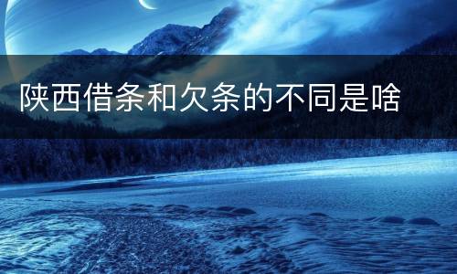 陕西借条和欠条的不同是啥