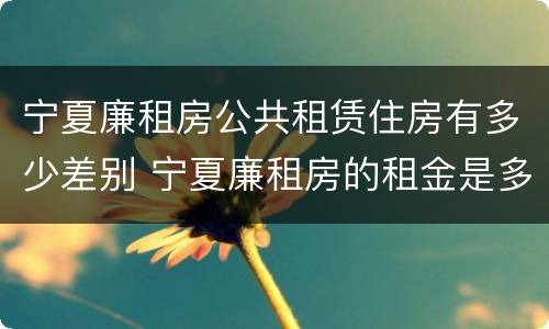 宁夏廉租房公共租赁住房有多少差别 宁夏廉租房的租金是多少钱