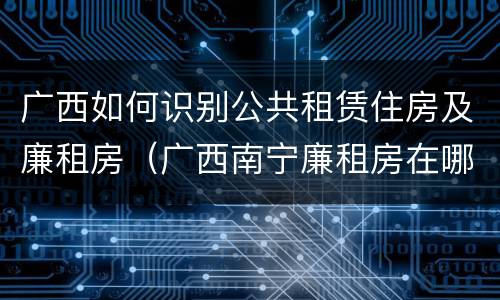 广西如何识别公共租赁住房及廉租房（广西南宁廉租房在哪个区域）