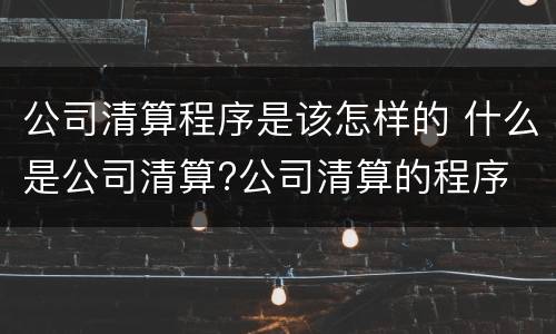 公司清算程序是该怎样的 什么是公司清算?公司清算的程序