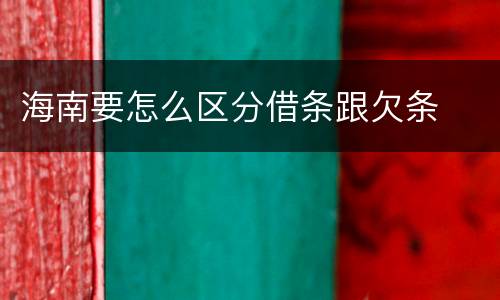海南要怎么区分借条跟欠条