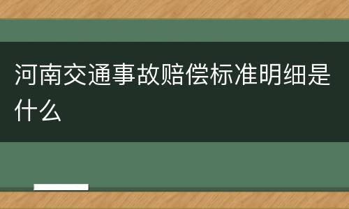 河南交通事故赔偿标准明细是什么