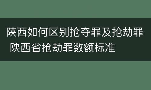 陕西如何区别抢夺罪及抢劫罪 陕西省抢劫罪数额标准