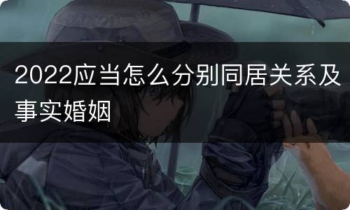 2022应当怎么分别同居关系及事实婚姻