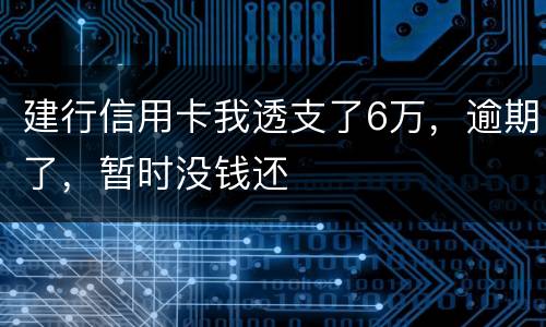 建行信用卡我透支了6万，逾期了，暂时没钱还