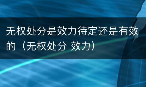 无权处分是效力待定还是有效的（无权处分 效力）