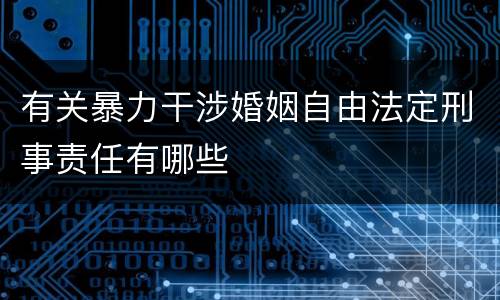 有关暴力干涉婚姻自由法定刑事责任有哪些
