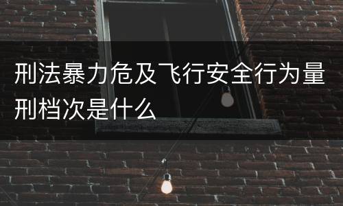 刑法暴力危及飞行安全行为量刑档次是什么