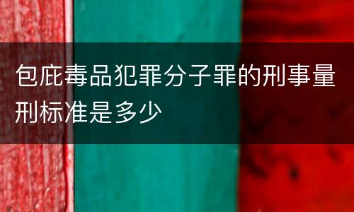 包庇毒品犯罪分子罪的刑事量刑标准是多少