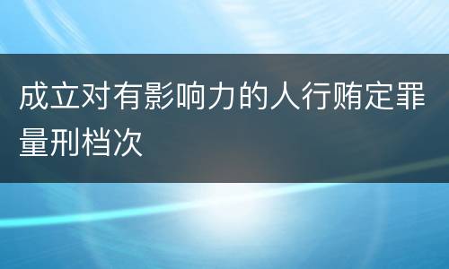 成立对有影响力的人行贿定罪量刑档次
