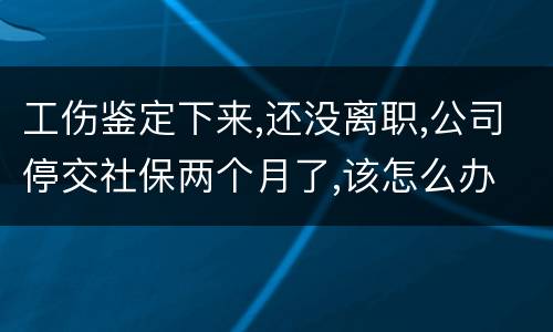 工伤鉴定下来,还没离职,公司停交社保两个月了,该怎么办