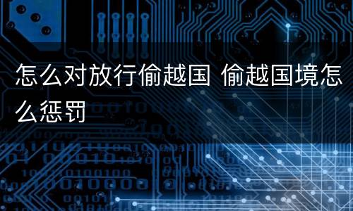 怎么对放行偷越国 偷越国境怎么惩罚