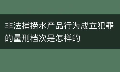 非法捕捞水产品行为成立犯罪的量刑档次是怎样的