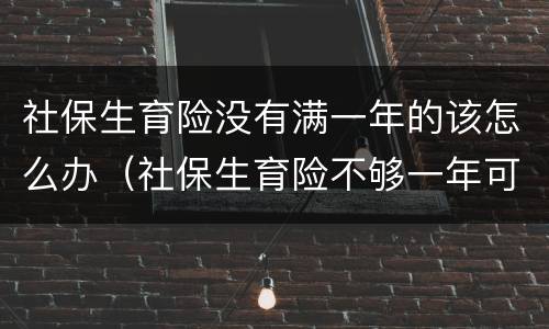 社保生育险没有满一年的该怎么办（社保生育险不够一年可有生育津贴）