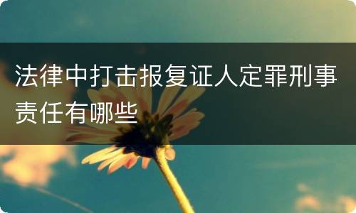 法律中打击报复证人定罪刑事责任有哪些