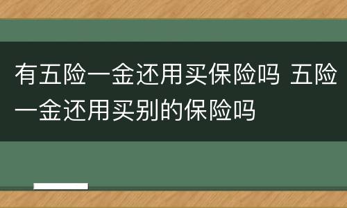 有五险一金还用买保险吗 五险一金还用买别的保险吗