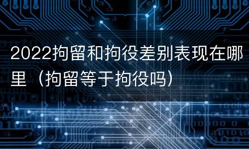 2022拘留和拘役差别表现在哪里（拘留等于拘役吗）